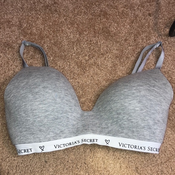Victoria's Secret Other - Victoria's Secret t-shirt lightly lined wireless gray/white bra size 32D…